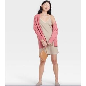 New A New Day Slip Dress Taupe V Neck Adjustable Straps Women's Size Large